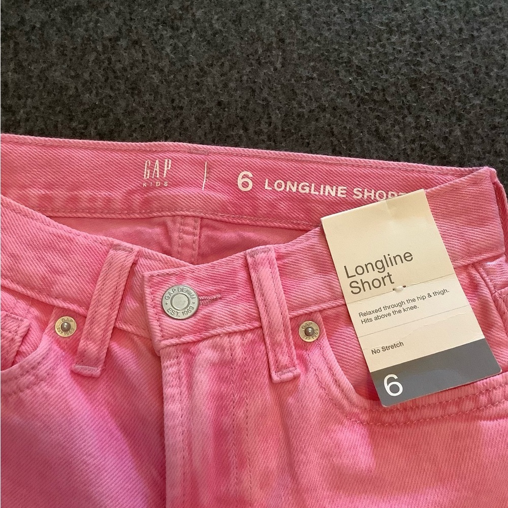 GAP KIDS Pink Longline Shorts Size 6 NWT - Picture 3 of 6